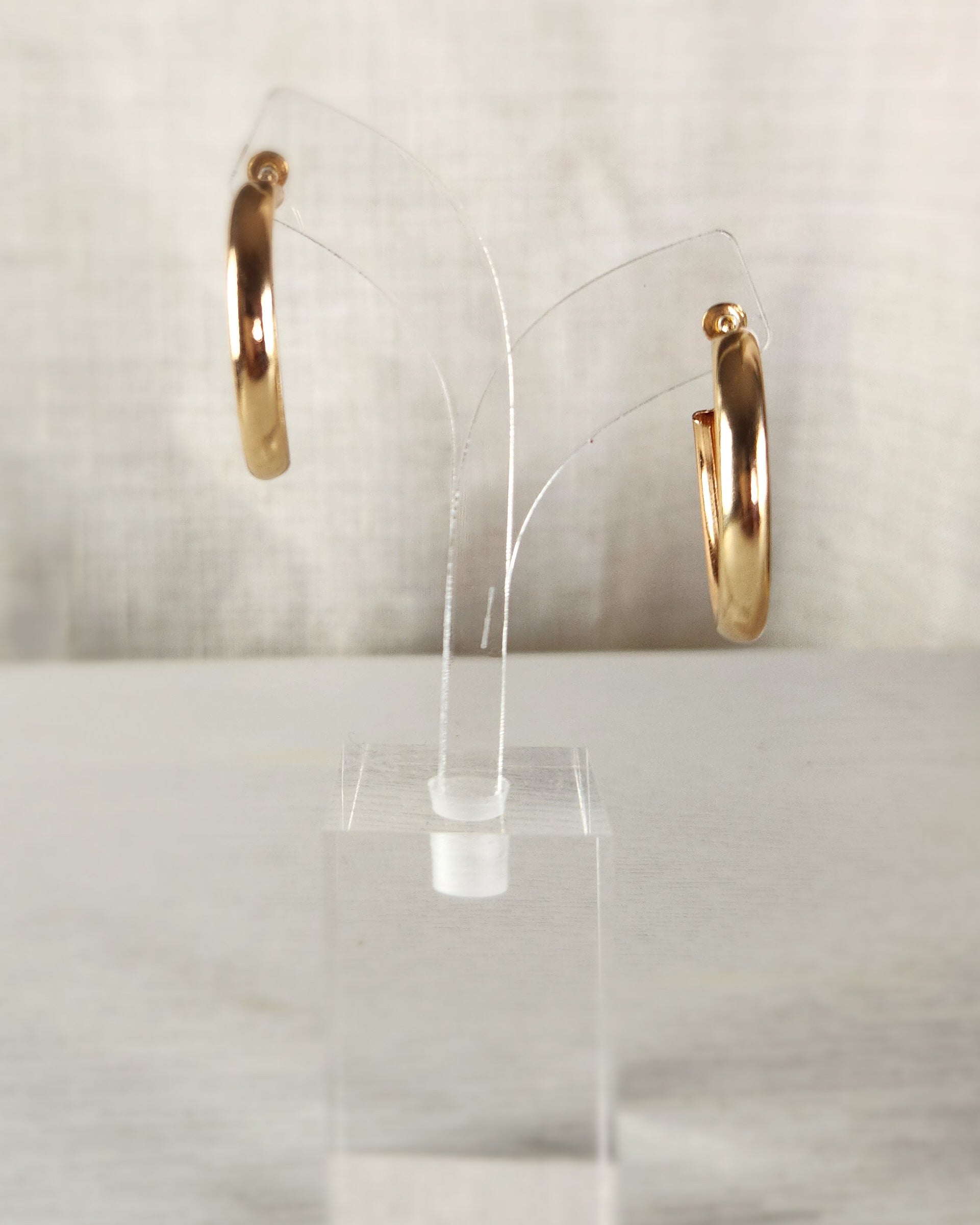 Medium-Sized Gold C-Hoop Earrings
