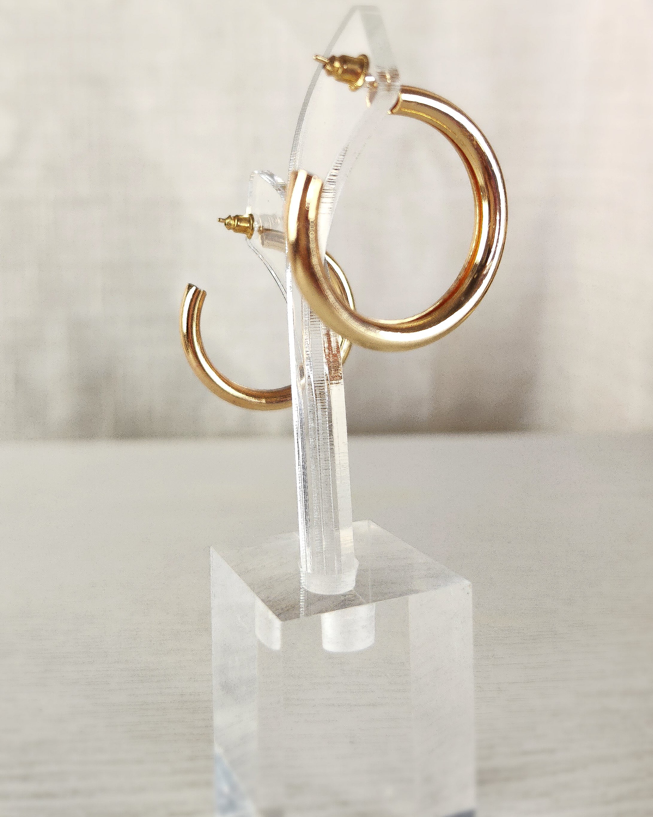 Medium-Sized Gold C-Hoop Earrings
