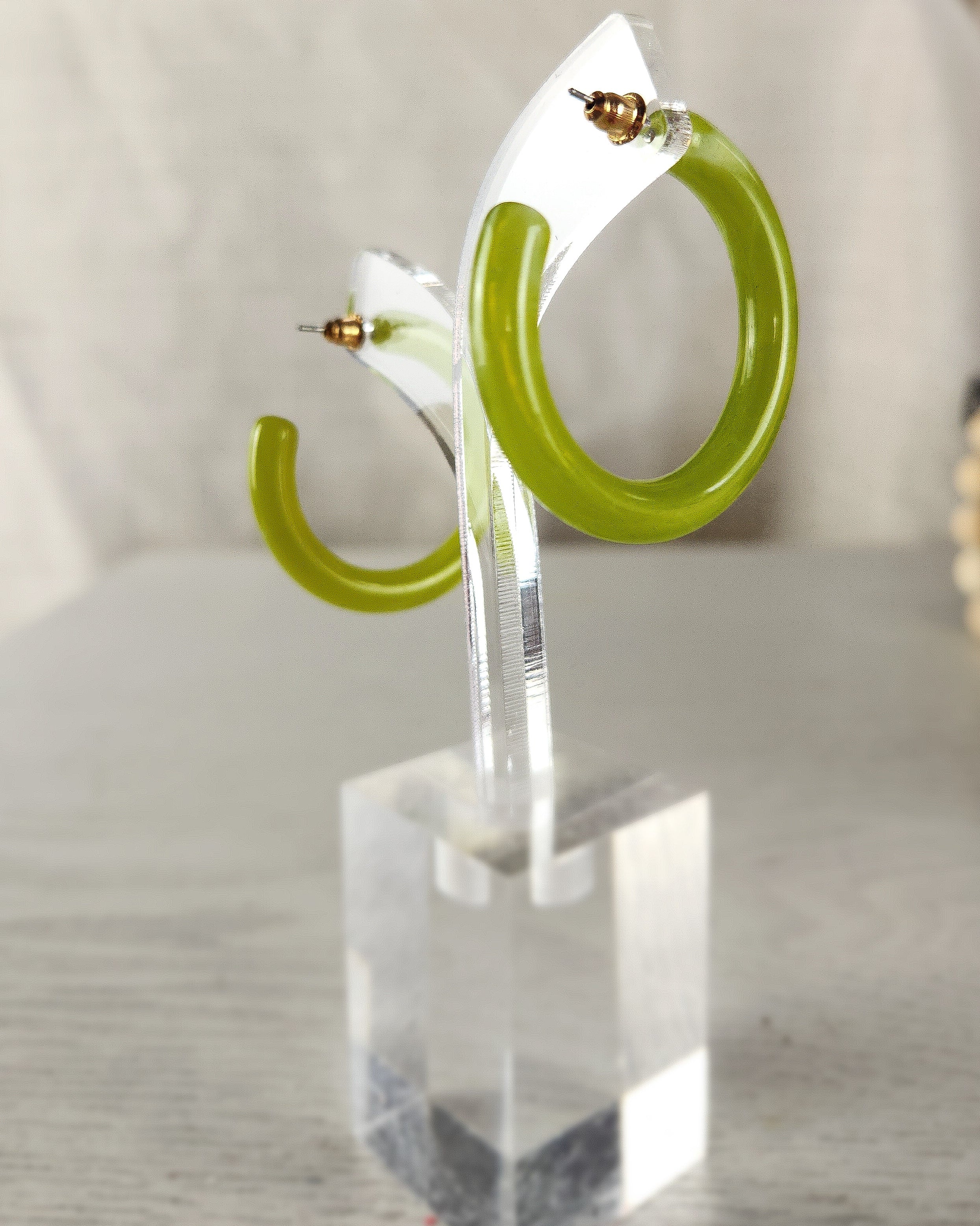 Jade Green Hoop Earrings