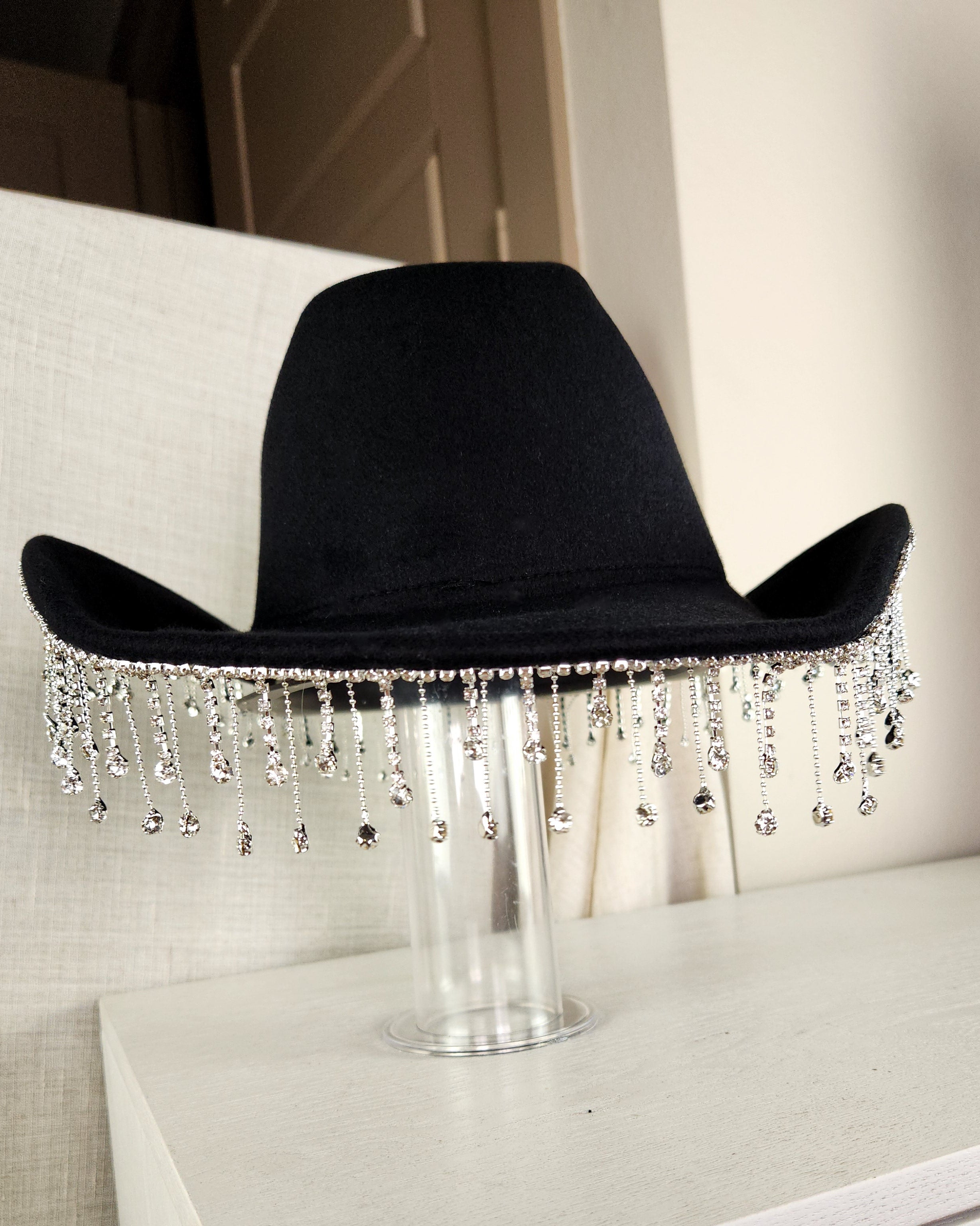 Rhinestone Fringe Cowgirl Hat