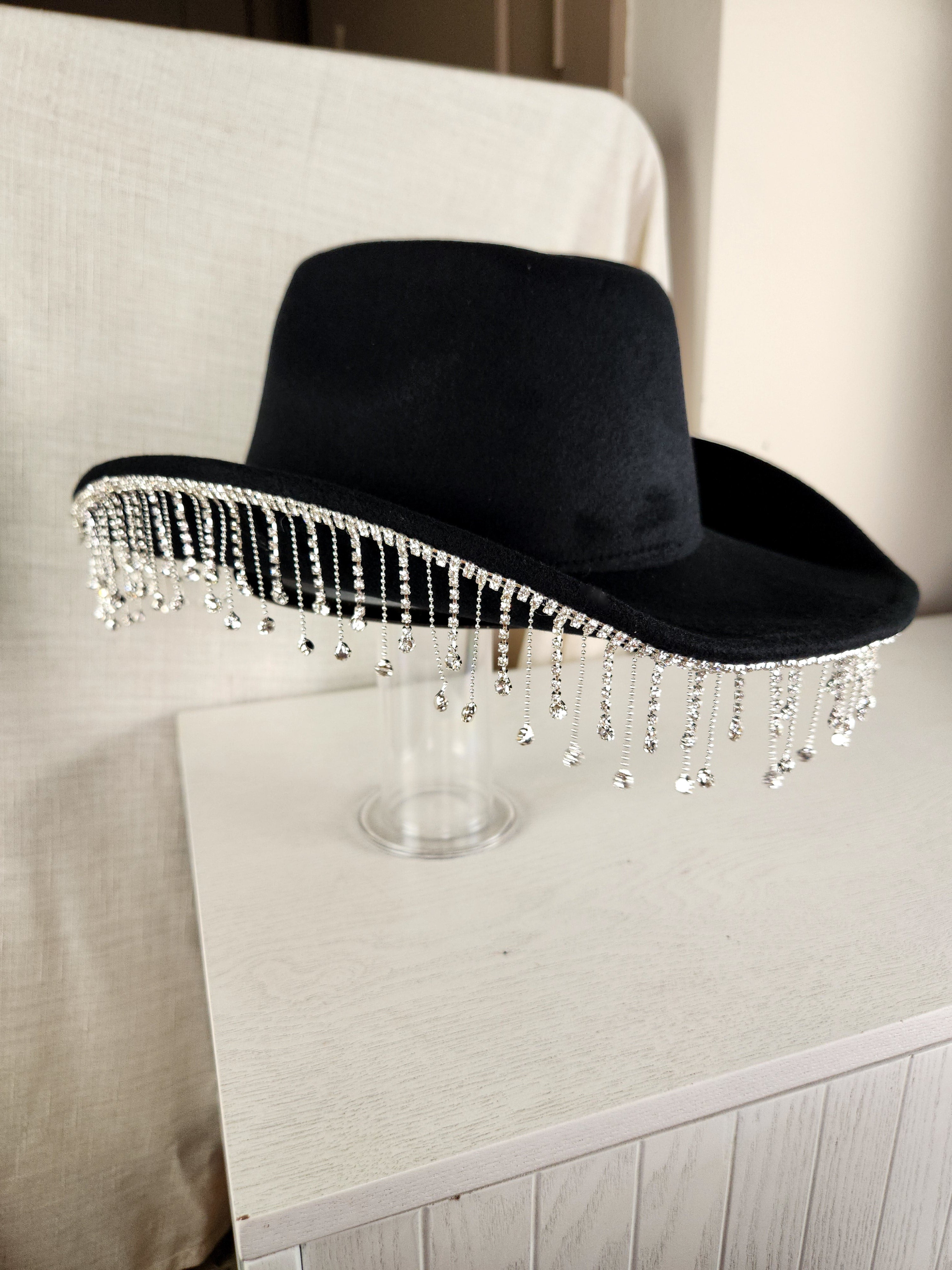 Rhinestone Fringe Cowgirl Hat